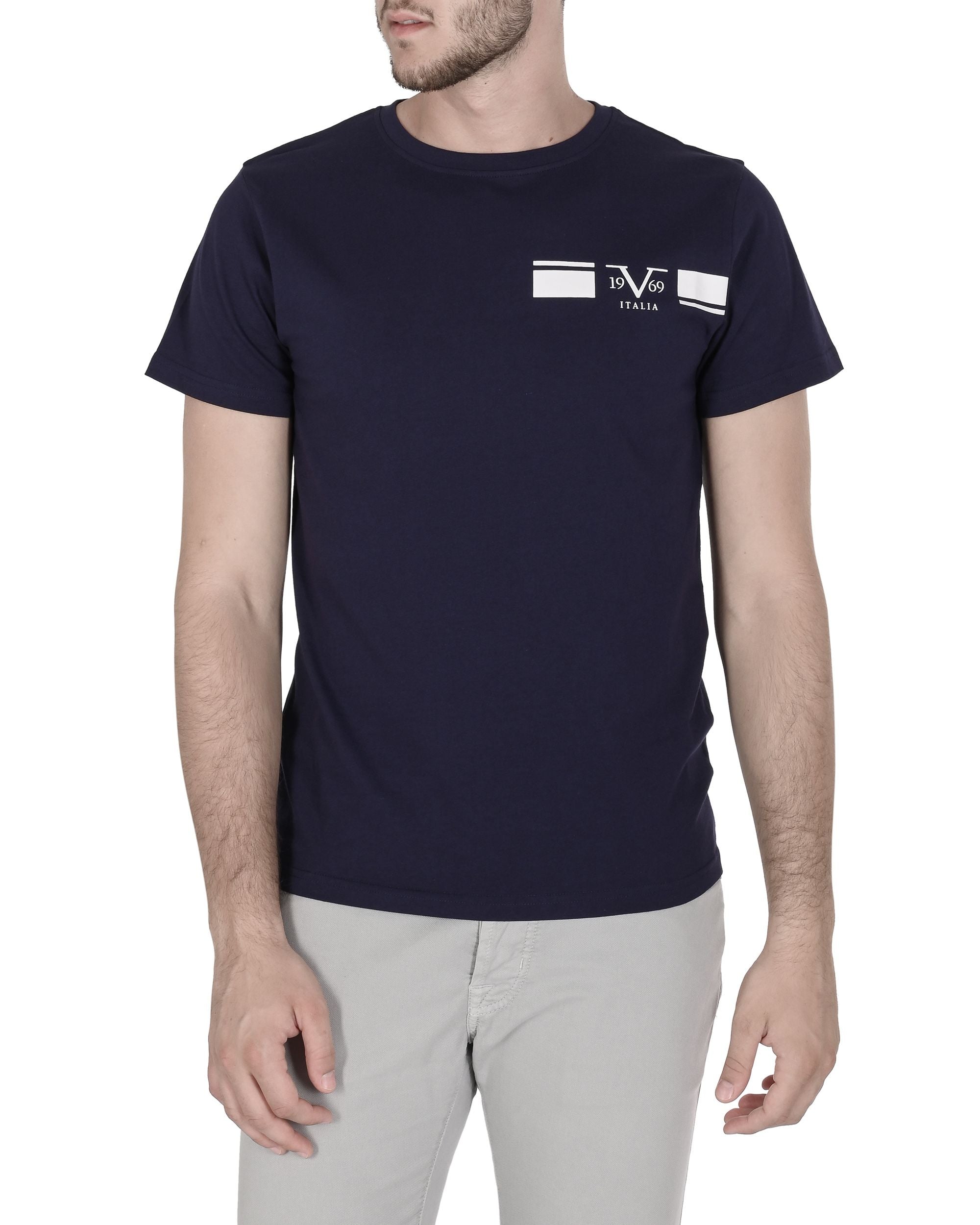 Camiseta 19V69 Italia para hombre VSC1MTS05 AZUL MARINO