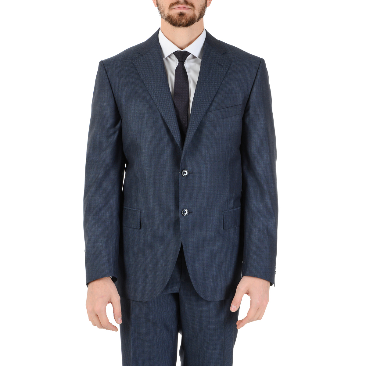 Corneliani Mens Suit Long Sleeves Dark Blue Super 130's