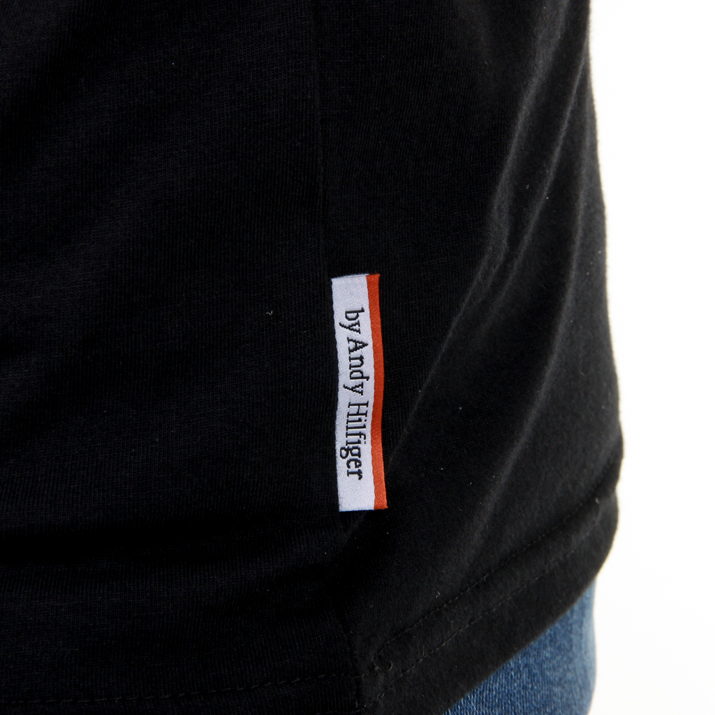 Camiseta Andrew Charles para hombre, manga corta, cuello redondo, negra, KEITA