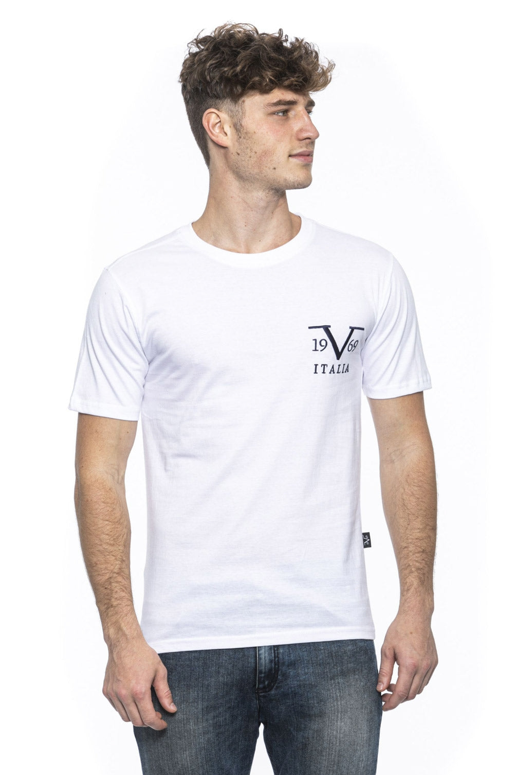 Camiseta Italia 19V69 para hombre blanca TROY WHITE
