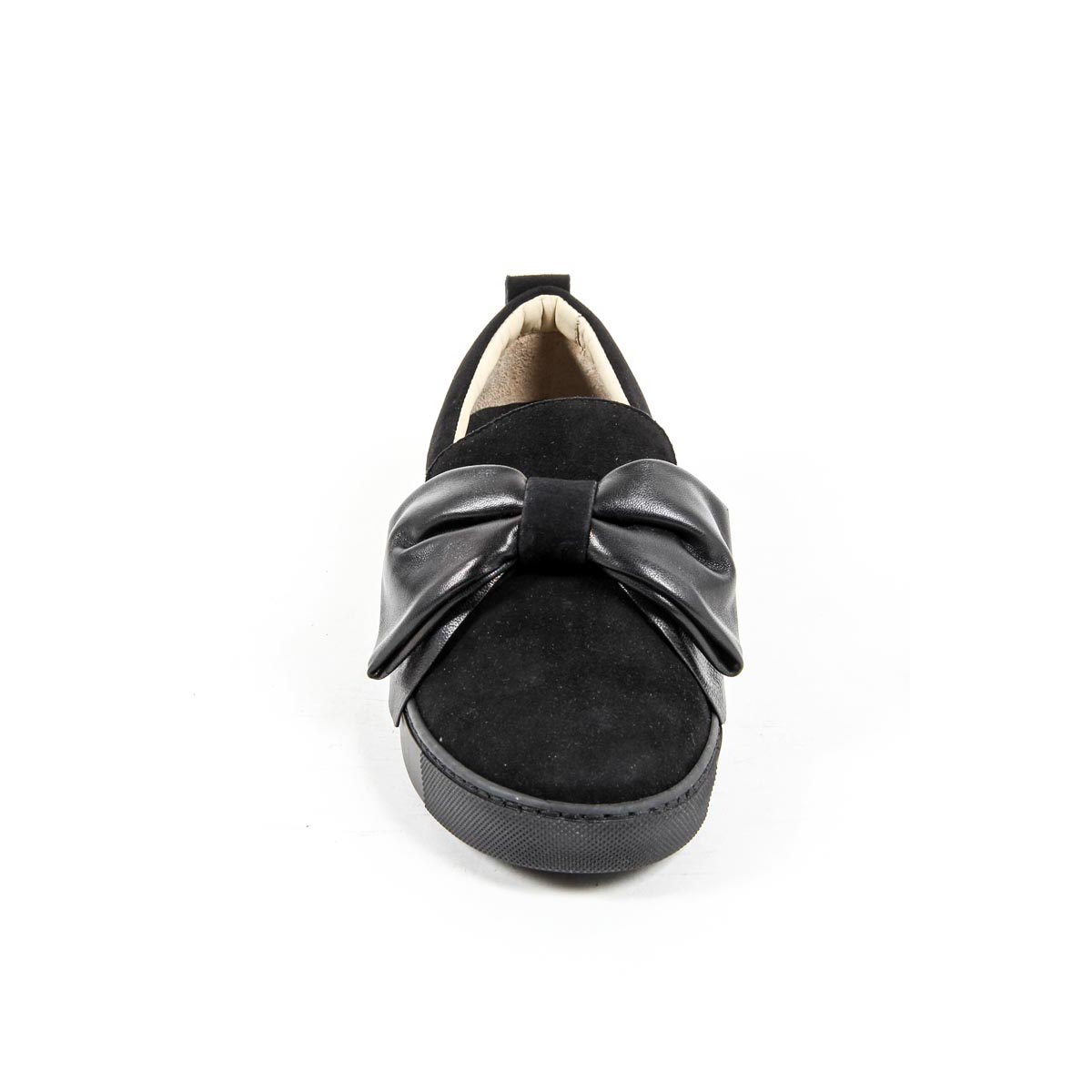 V 1969 Italia Zapatillas sin cordones para mujer 302076 CAMOSCIO NERO/NAPPA NERO