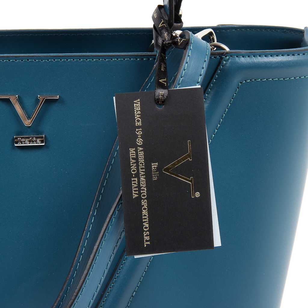 Bolso de mano para mujer V 1969 Italia V008-S RUGA PETROLIO
