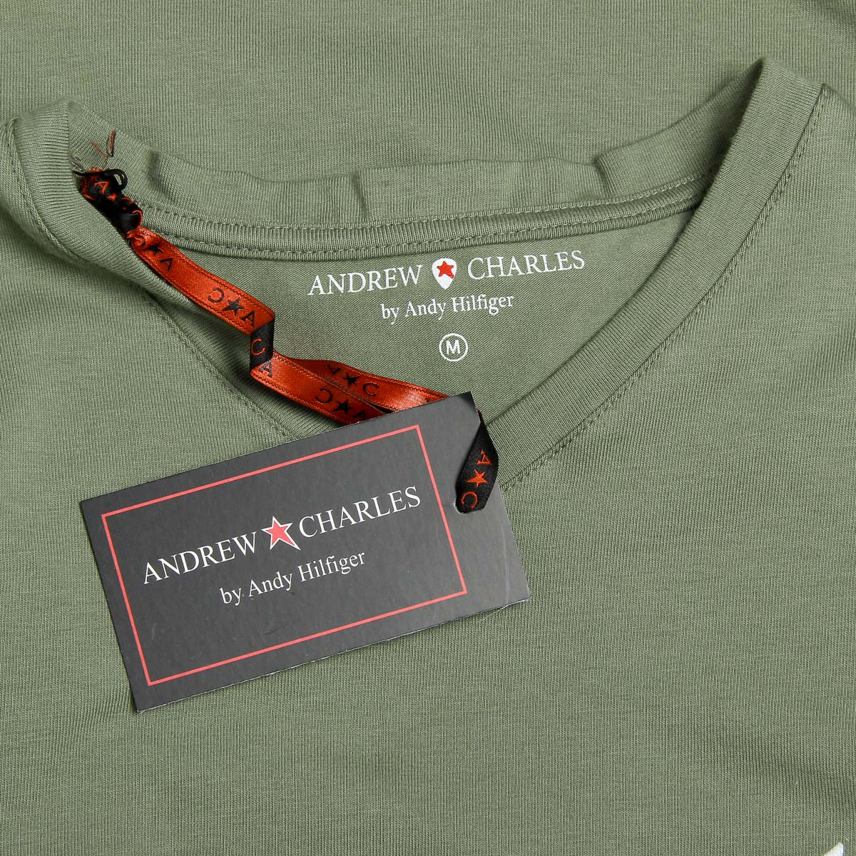 Camiseta Andrew Charles para hombre, manga corta, cuello en V, verde, KENAN