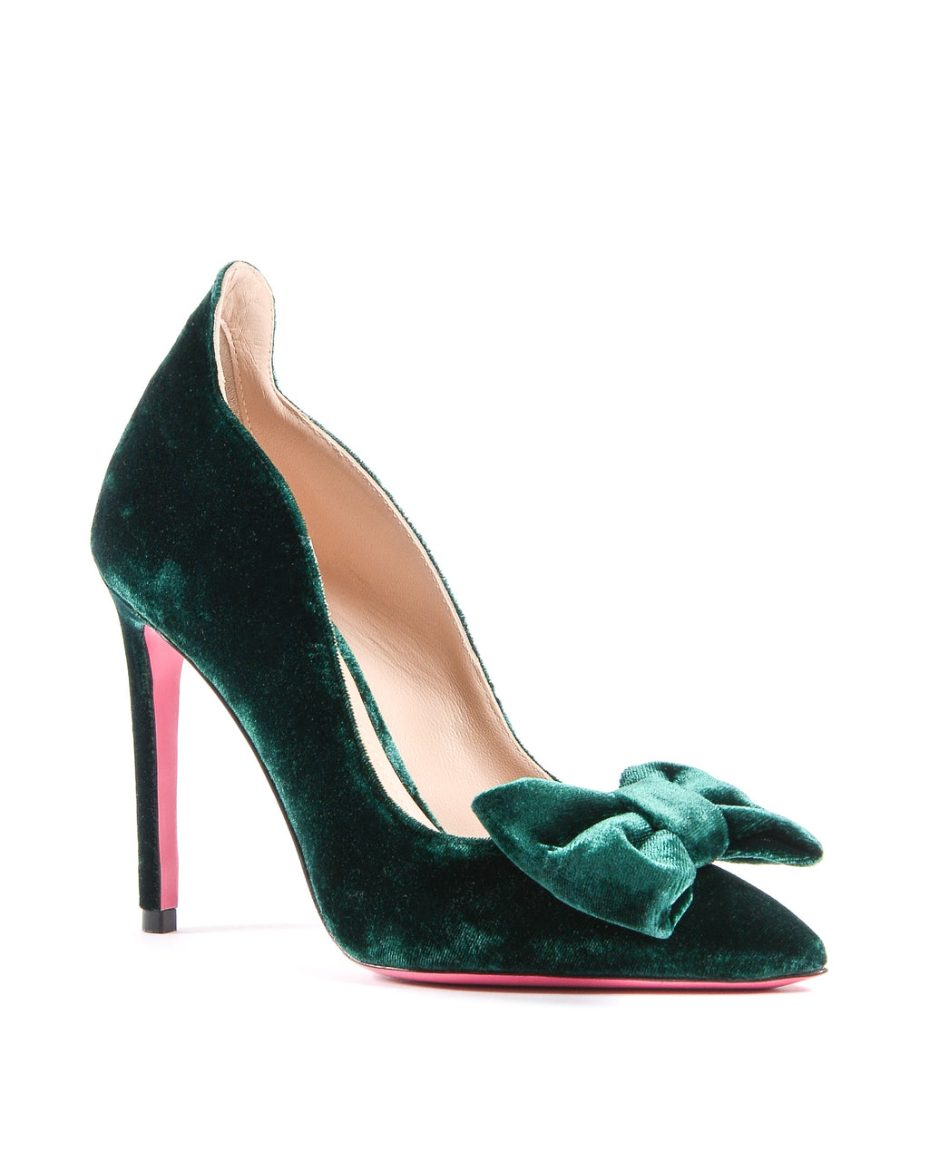 Zapatos de salón con lazo de terciopelo para mujer - Verde