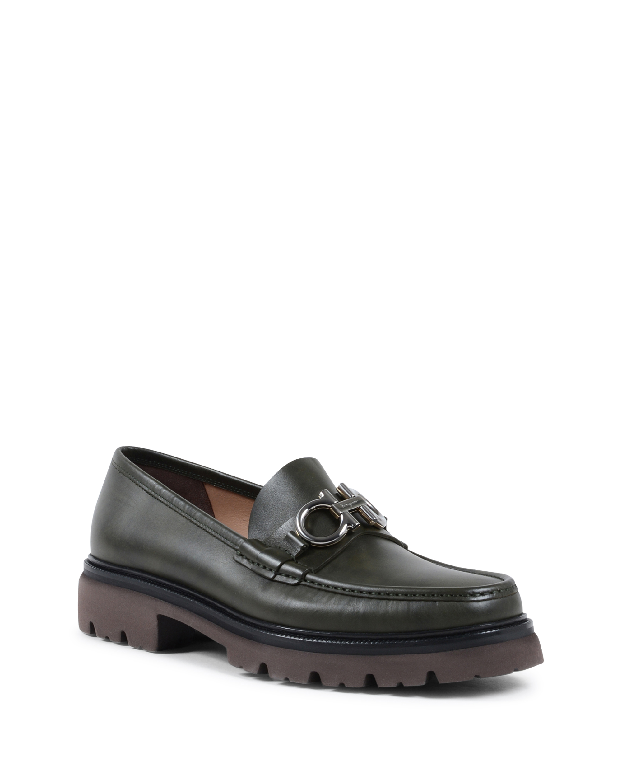 Mocasines Salvatore Ferragamo para hombre, color verde, BLEECKER