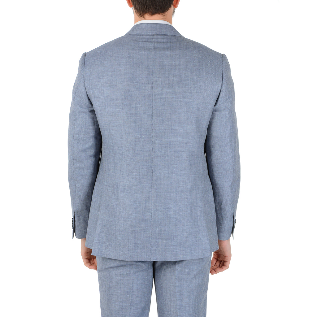 Corneliani Mens Suit Long Sleeves Light Blue