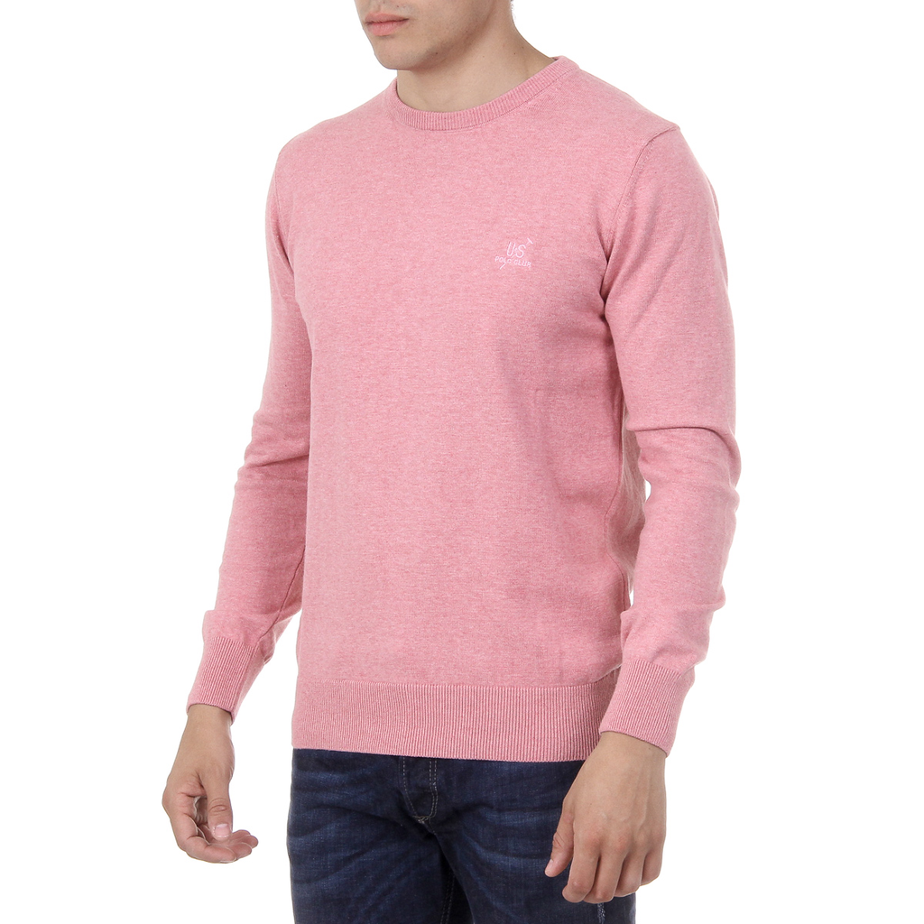 Suéter de hombre Ufford & Suffolk Polo Club de manga larga y cuello redondo PULLRUS100 ROSA
