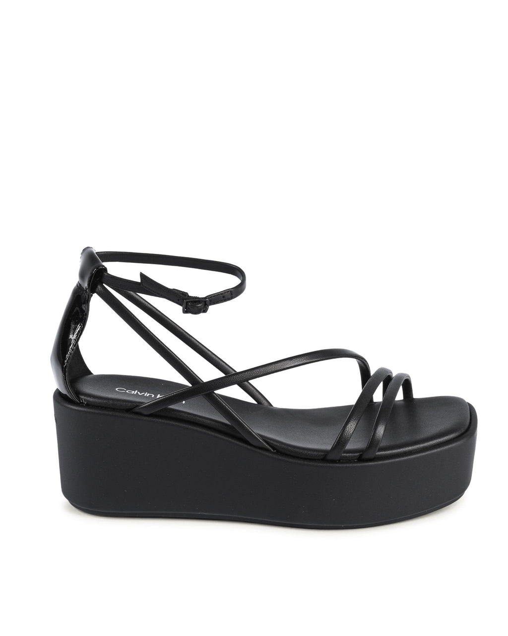 Calvin Klein - Sandalias de cuña para mujer, color negro, HW0HW01949BEH