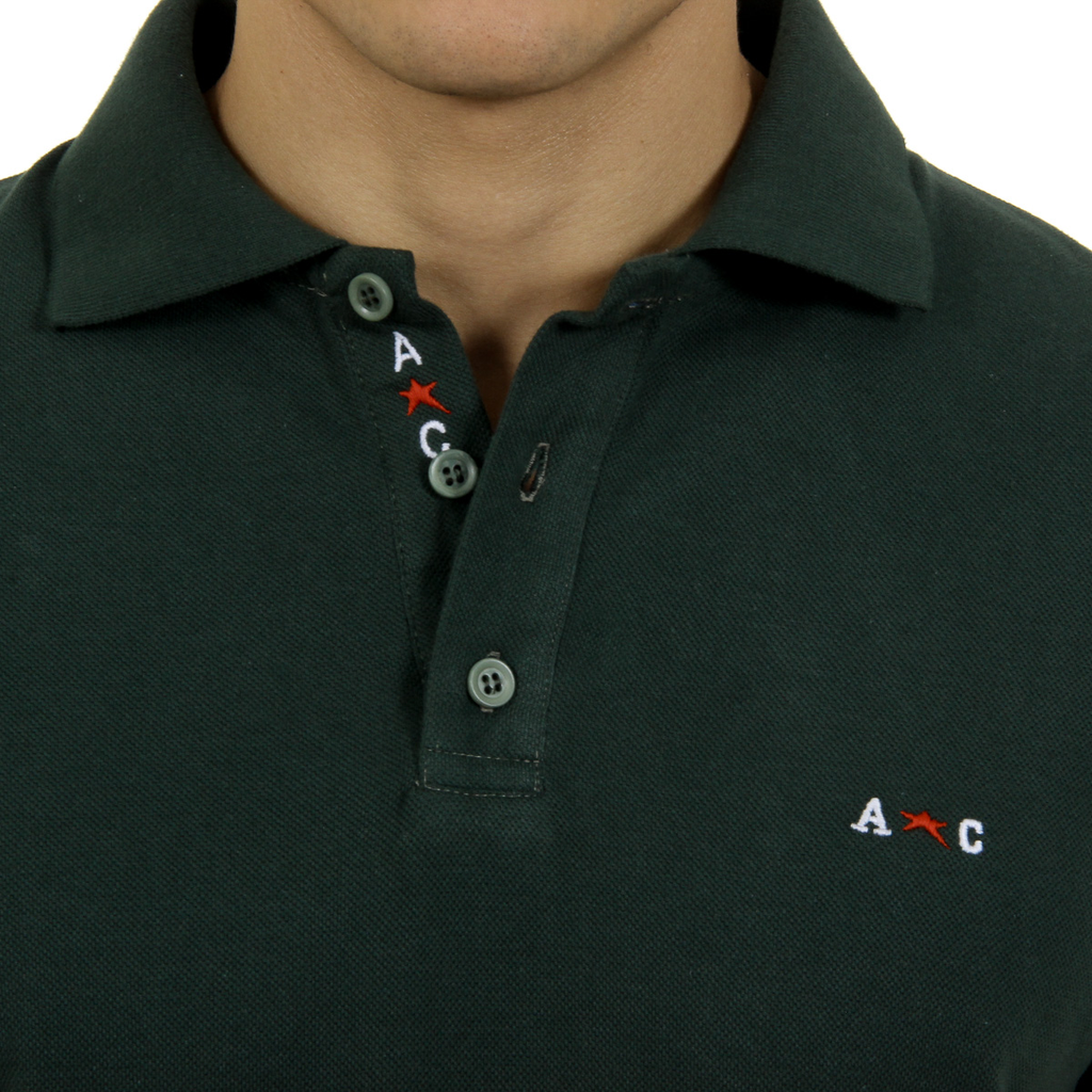 Polo Andrew Charles de manga corta para hombre verde SEFU