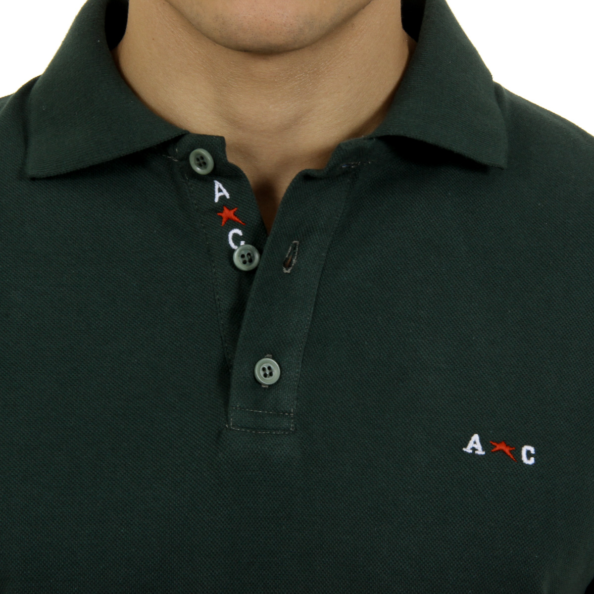 Polo Andrew Charles de manga corta para hombre verde SEFU