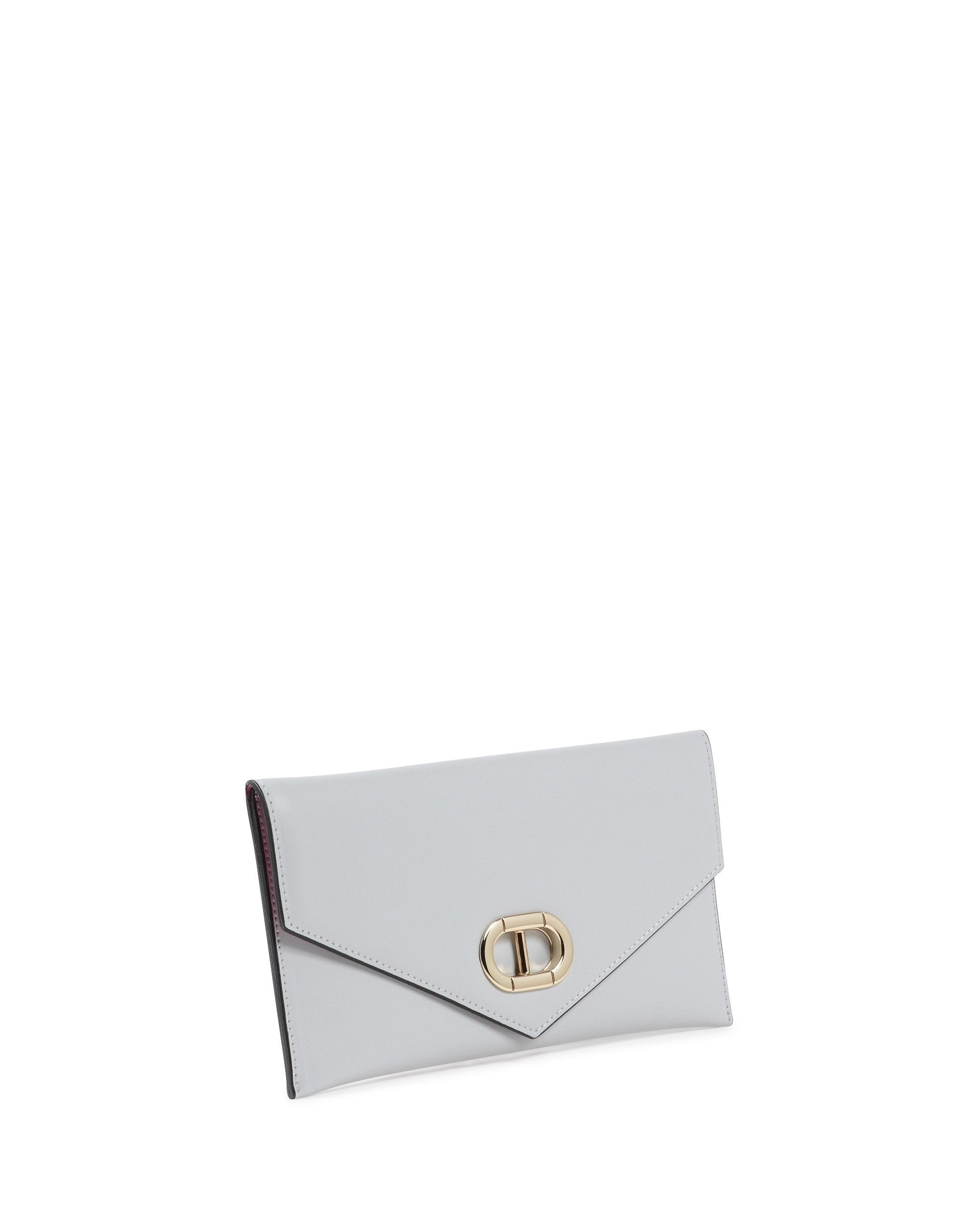 Cartera de piel tipo sobre - Gris