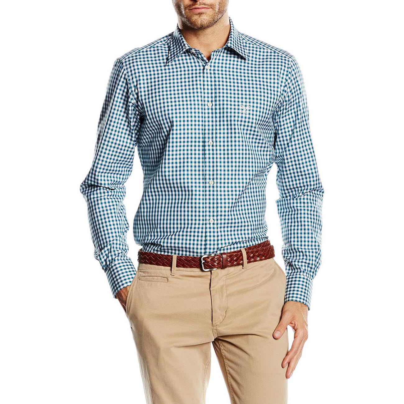 Camisa de cuello clásico moderno V 1969 Italia para hombre MCC46