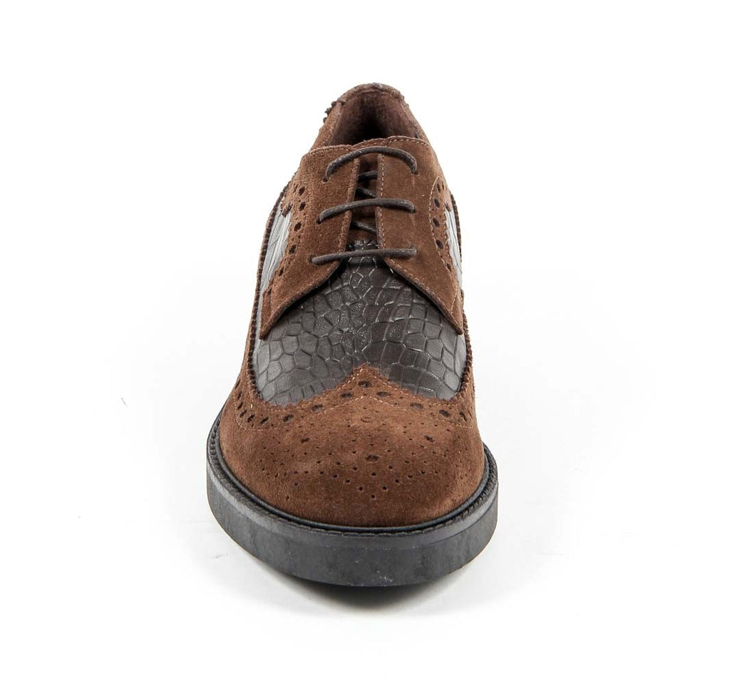 V 1969 Italia Zapato Brogue para Mujer B1670 VELOUR COCCO T. MORO