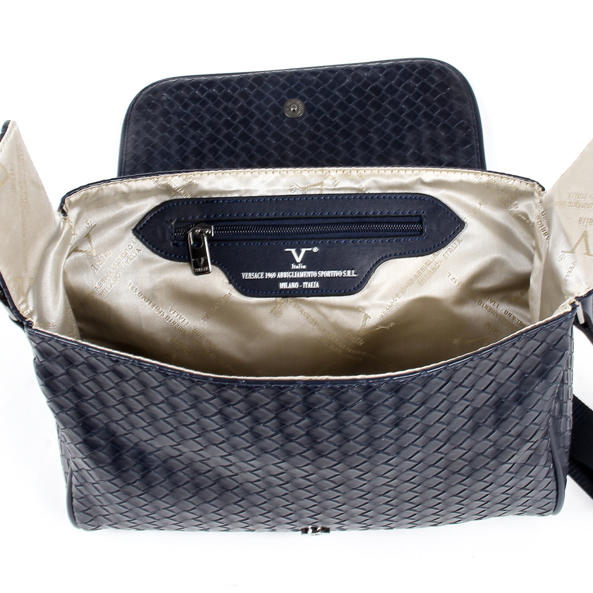 Bolso de mano para hombre V 1969 Italia Azul LEROY