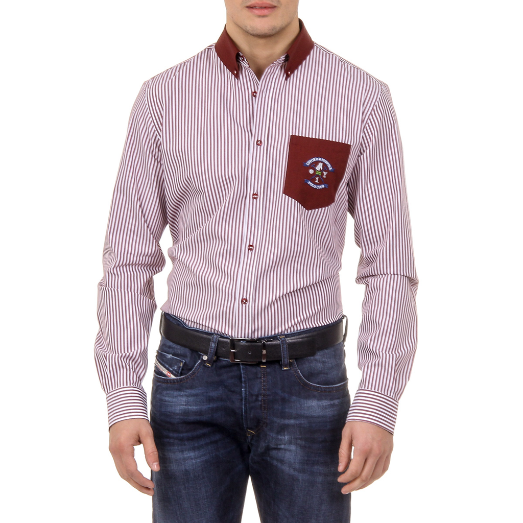 Ufford & Suffolk Polo Club Camisa Hombre USC01 A3 BURDEOS