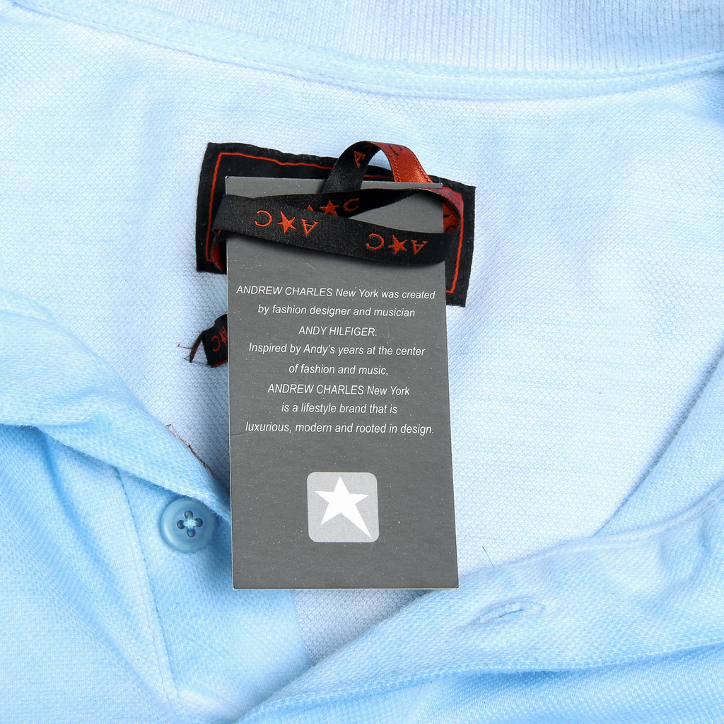 Polo Andrew Charles para hombre de manga corta azul claro SIMBA