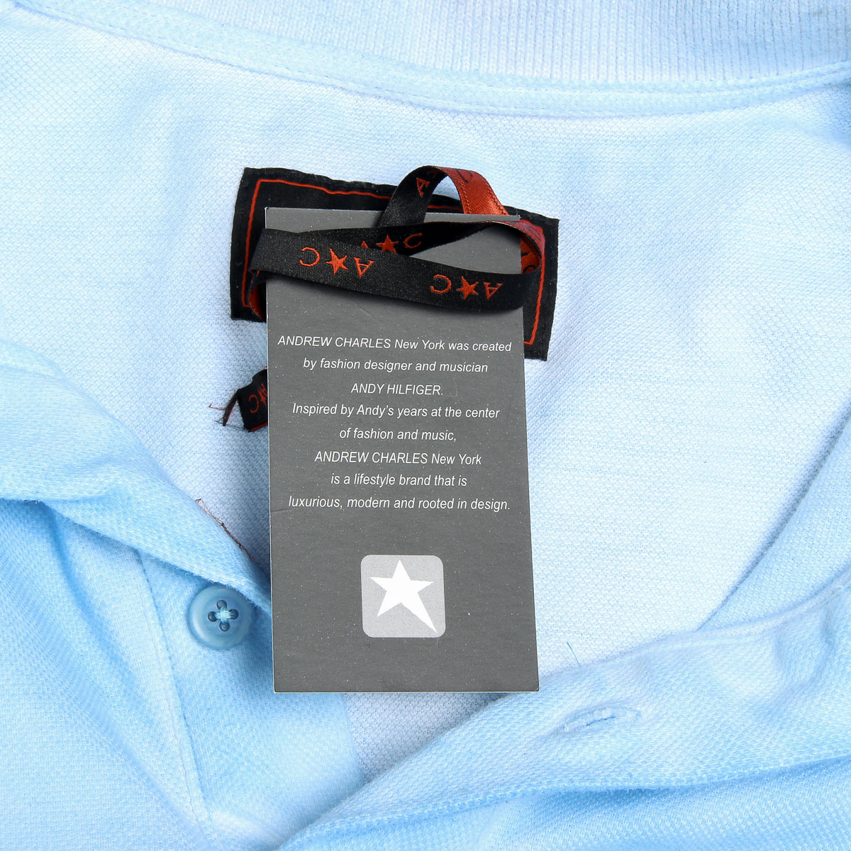 Polo Andrew Charles para hombre de manga corta azul claro SIMBA