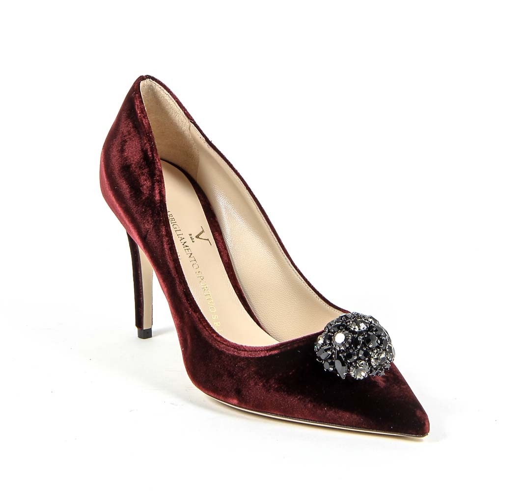 V 1969 Italia Zapatos de salón para mujer 3104104 VELLUTO BURDEOS