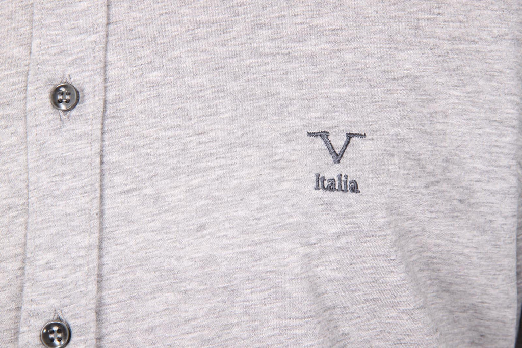 Camisa de manga larga para hombre V 1969 Italia Paris Jersey gris melange