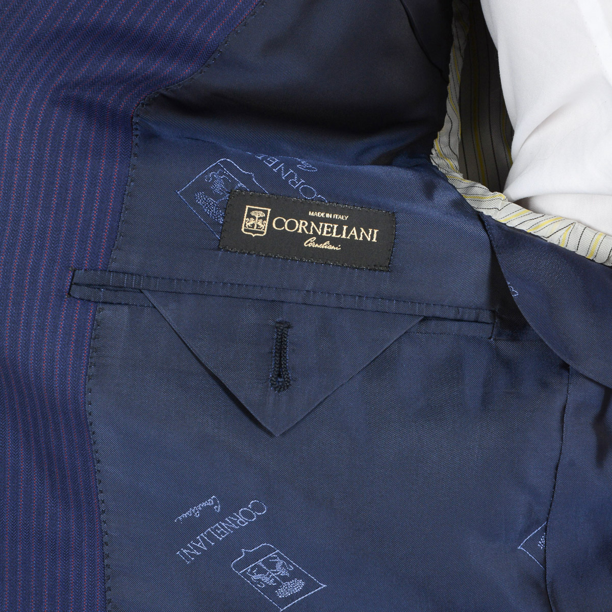 Corneliani Mens Suit Long Sleeves Blue Super 160's