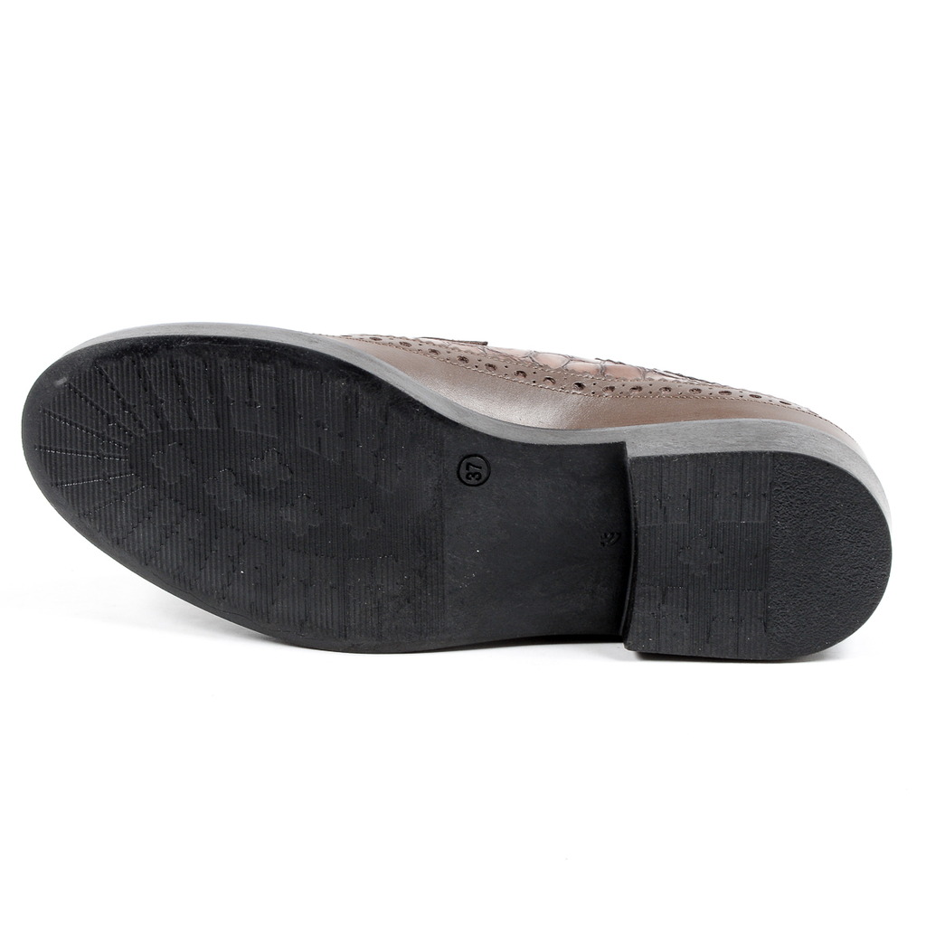 V 1969 Italia - Zapato brogue para mujer, color topo, TRENTO