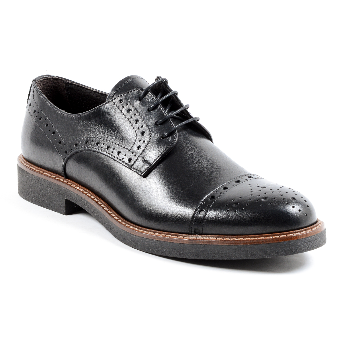 Andrew Charles Mens Brogue Shoe Black LOU