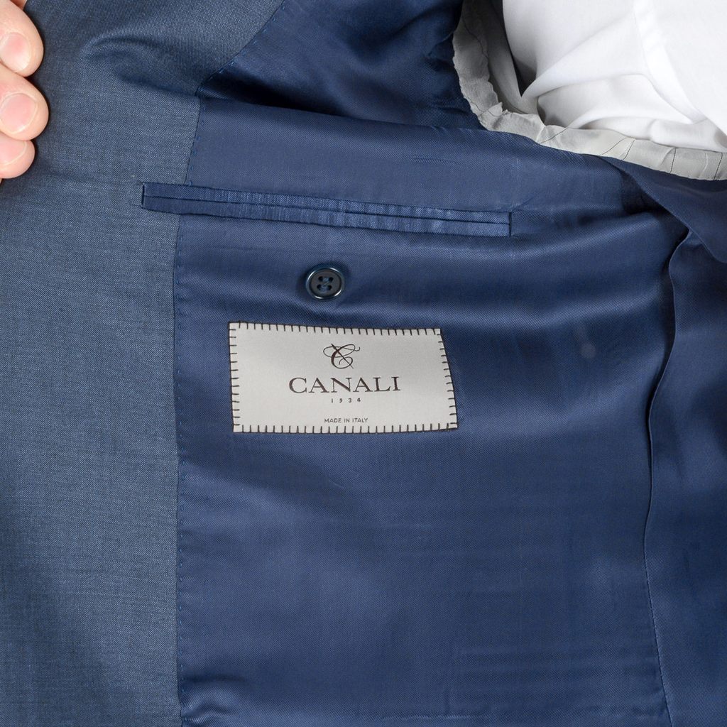 Traje Canali para hombre de manga larga azul