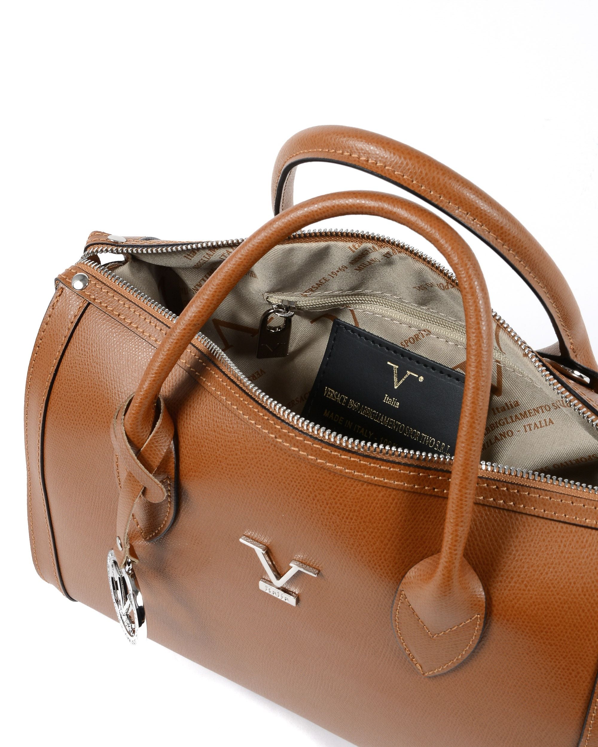 V Italia Womens Handbag Tan V014-S PALMELLATO CUOIO