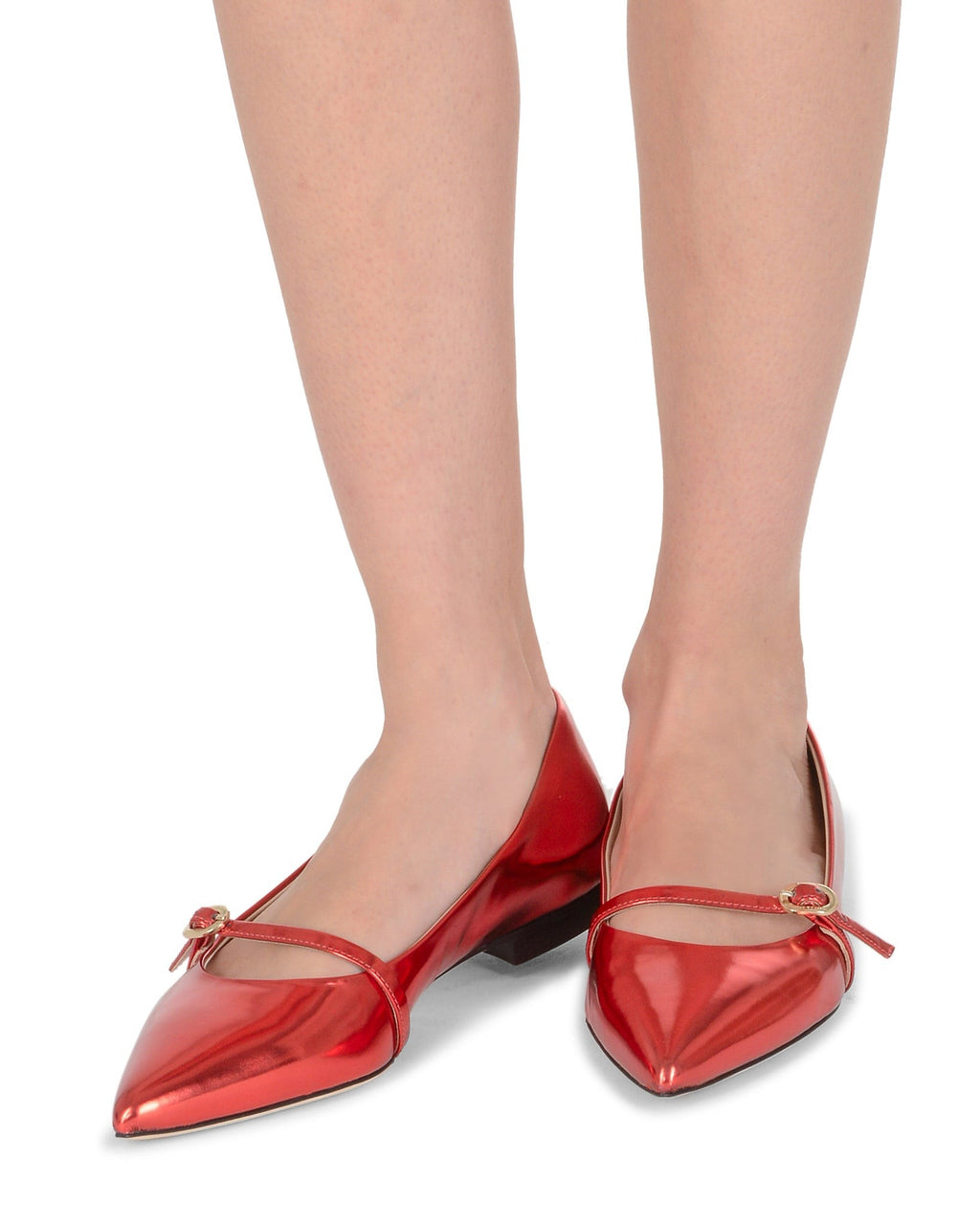 Mary Janes con espejo de roca - Rojo