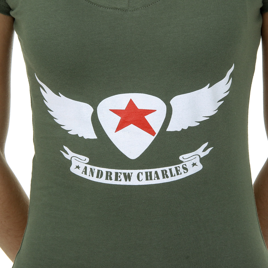 Camiseta Andrew Charles para mujer, manga corta, cuello en V, verde TAPIWA