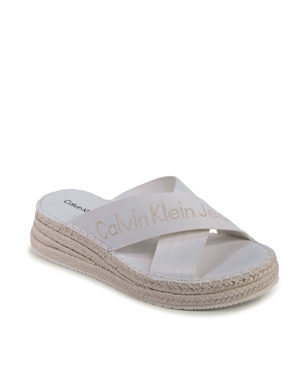 Calvin Klein - Sandalias de cuña para mujer, color blanco, YW0YW013640K4