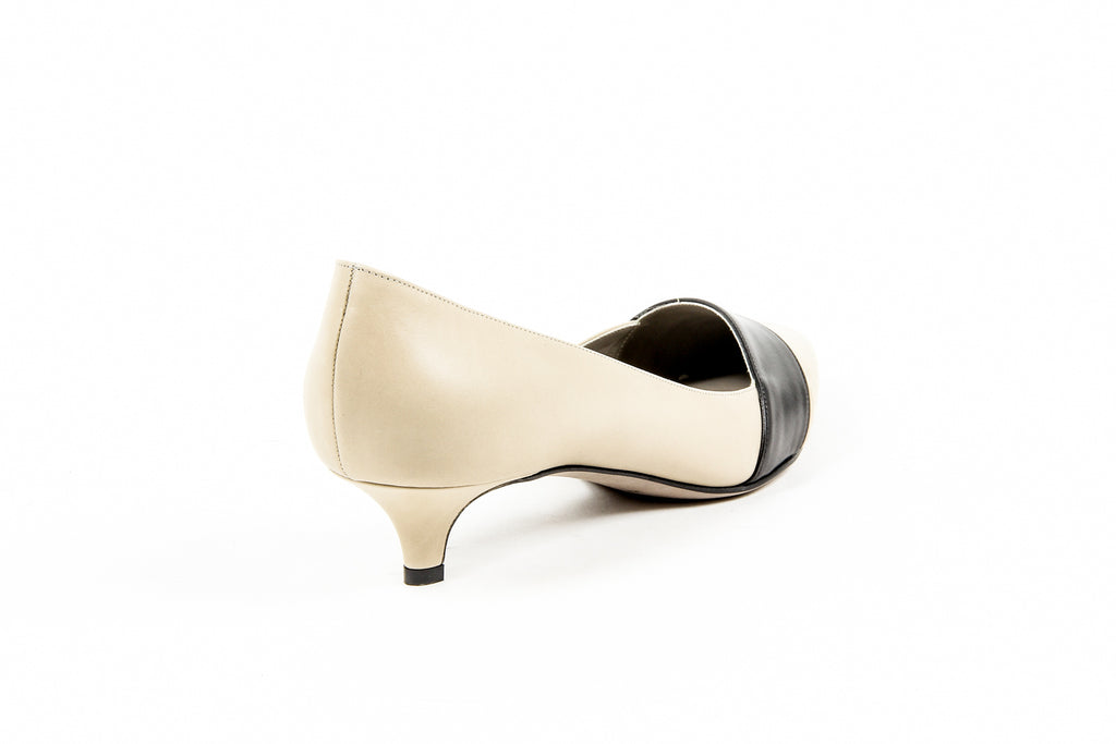 Kiton - Zapatos de salón abiertos para mujer D39809 VIP 2199 BEIGE NERO