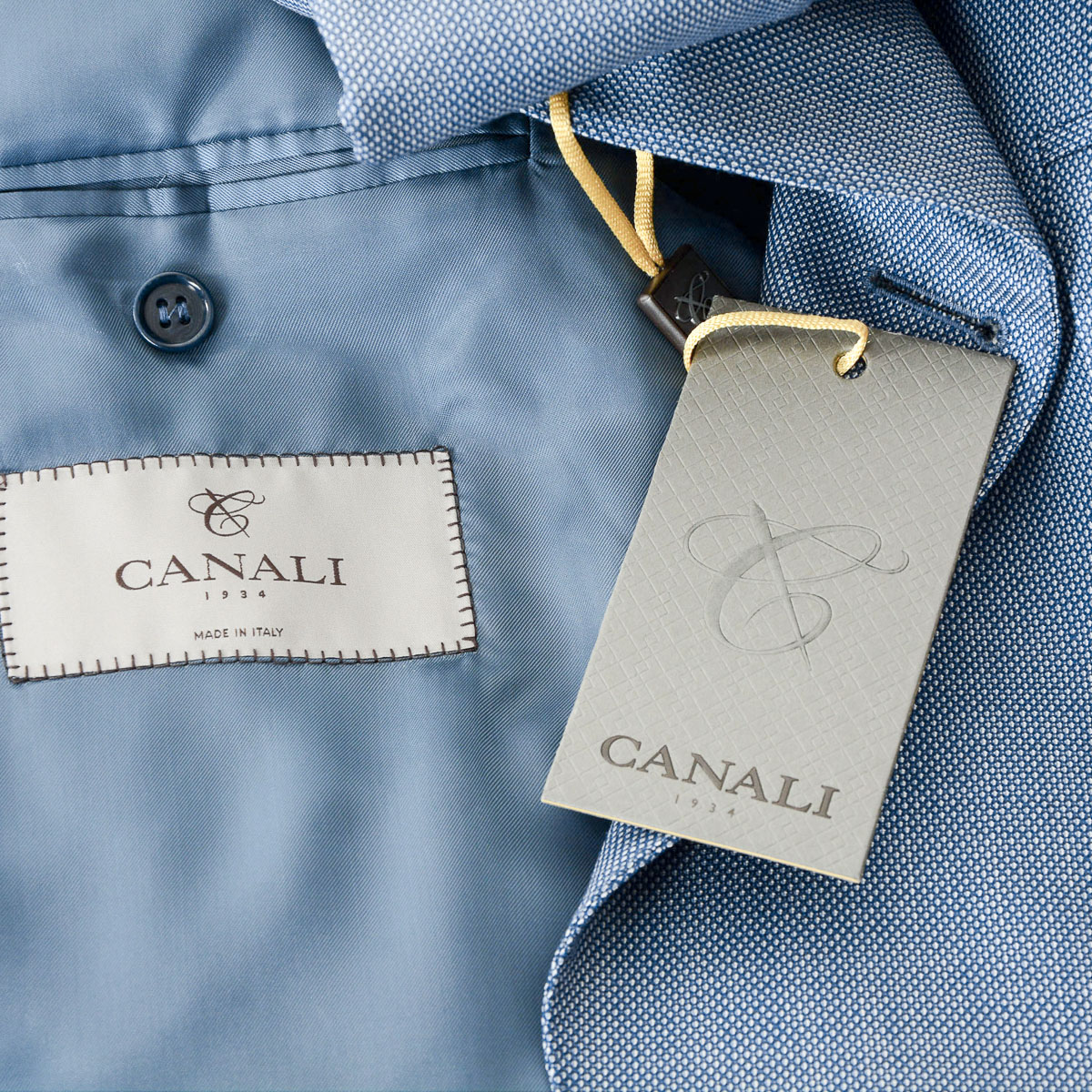 Canali Mens Suit Long Sleeves Light Blue