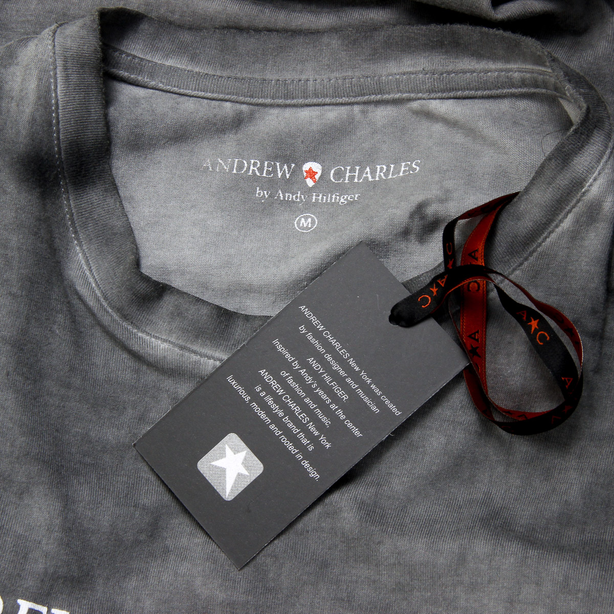 Camiseta Andrew Charles para hombre, manga corta, cuello redondo, gris claro, KARITA