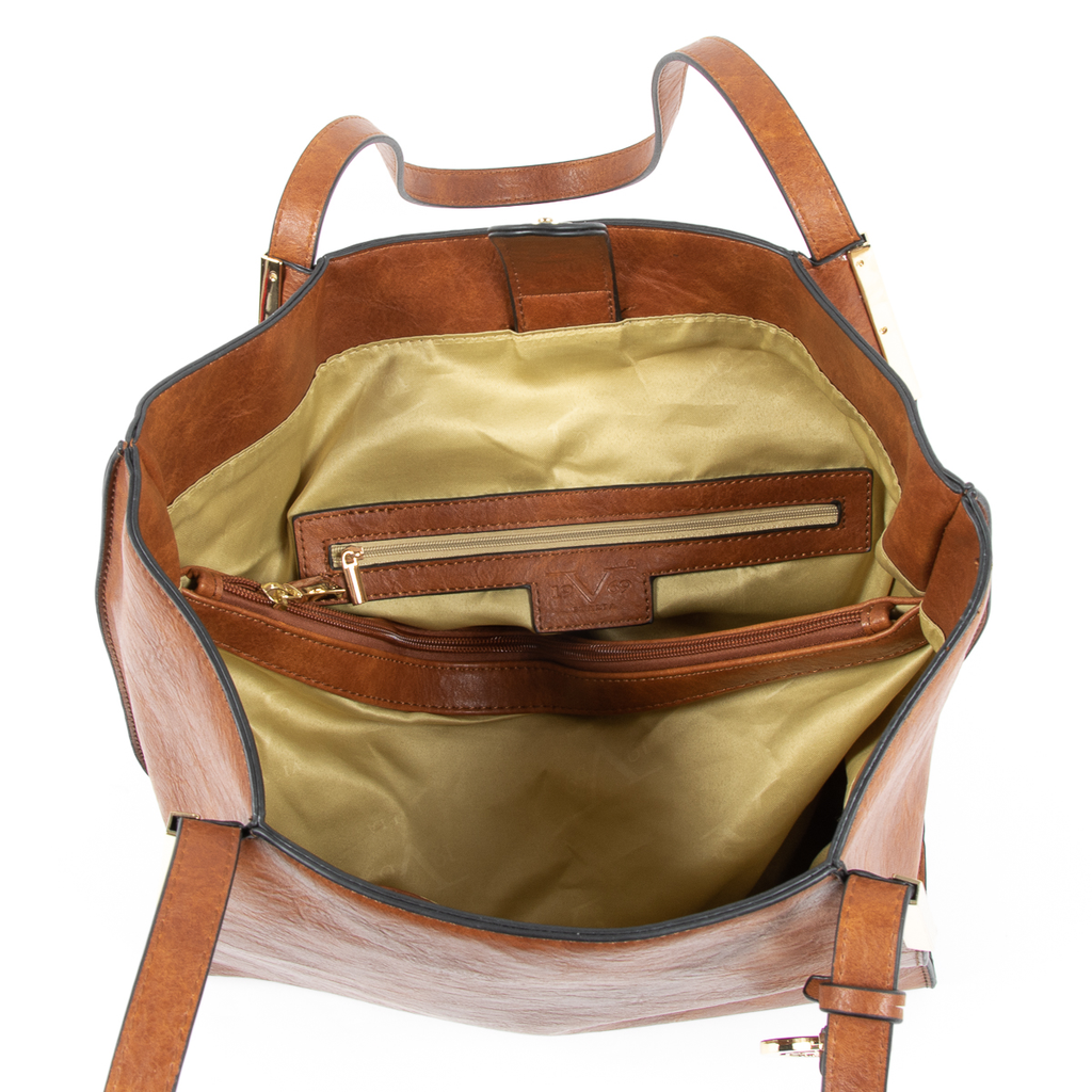 Bolso de mano para mujer V 1969 Italia marrón REBECCA