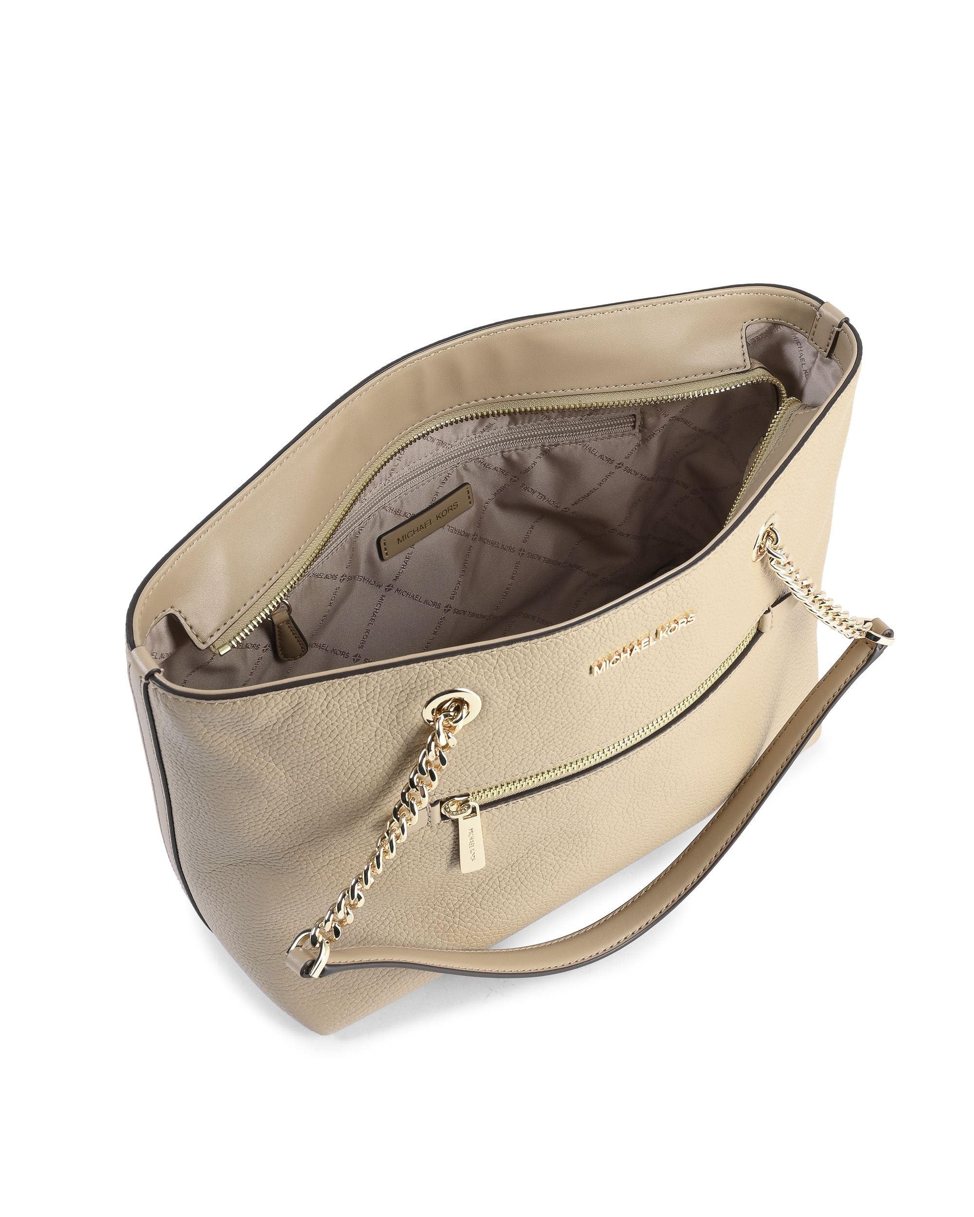 Michael Kors Bolso tote mediano con cadena y cremallera delantera 35F2GTTT2L CAMEL