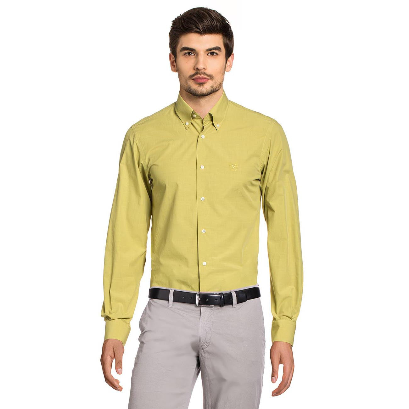 Camisa de cuello abotonado ajustada para hombre V 1969 Italia SBD31
