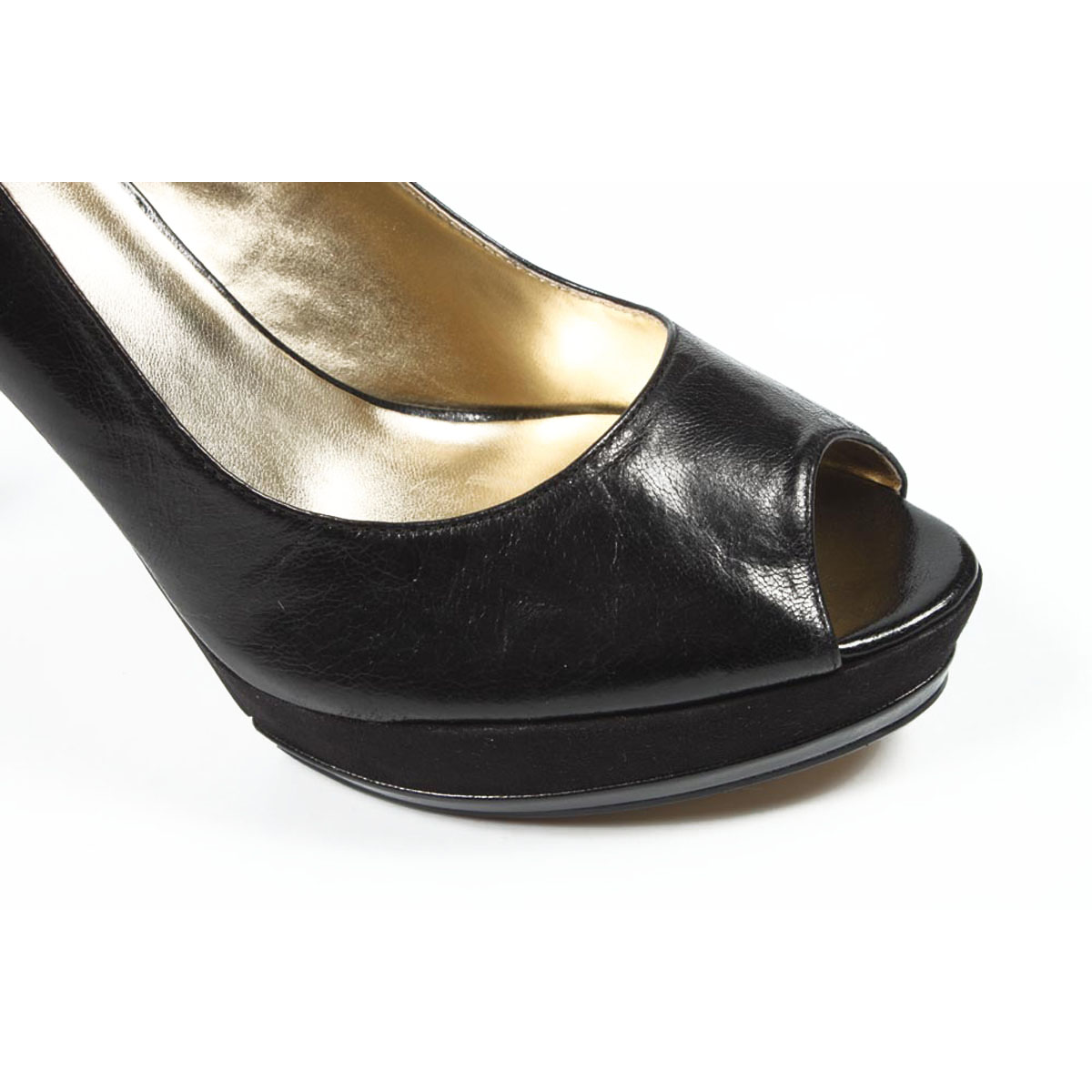Zapatos de salón Nine West para mujer con punta abierta, color lila y negro