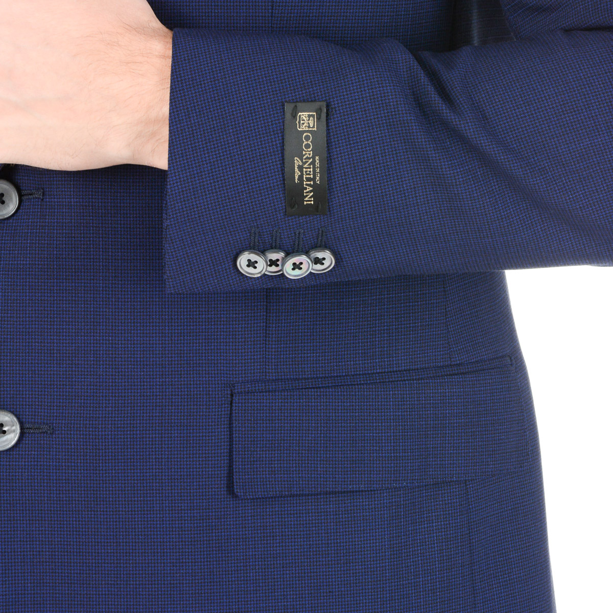Corneliani Mens Suit Long Sleeves Blue Super 110's