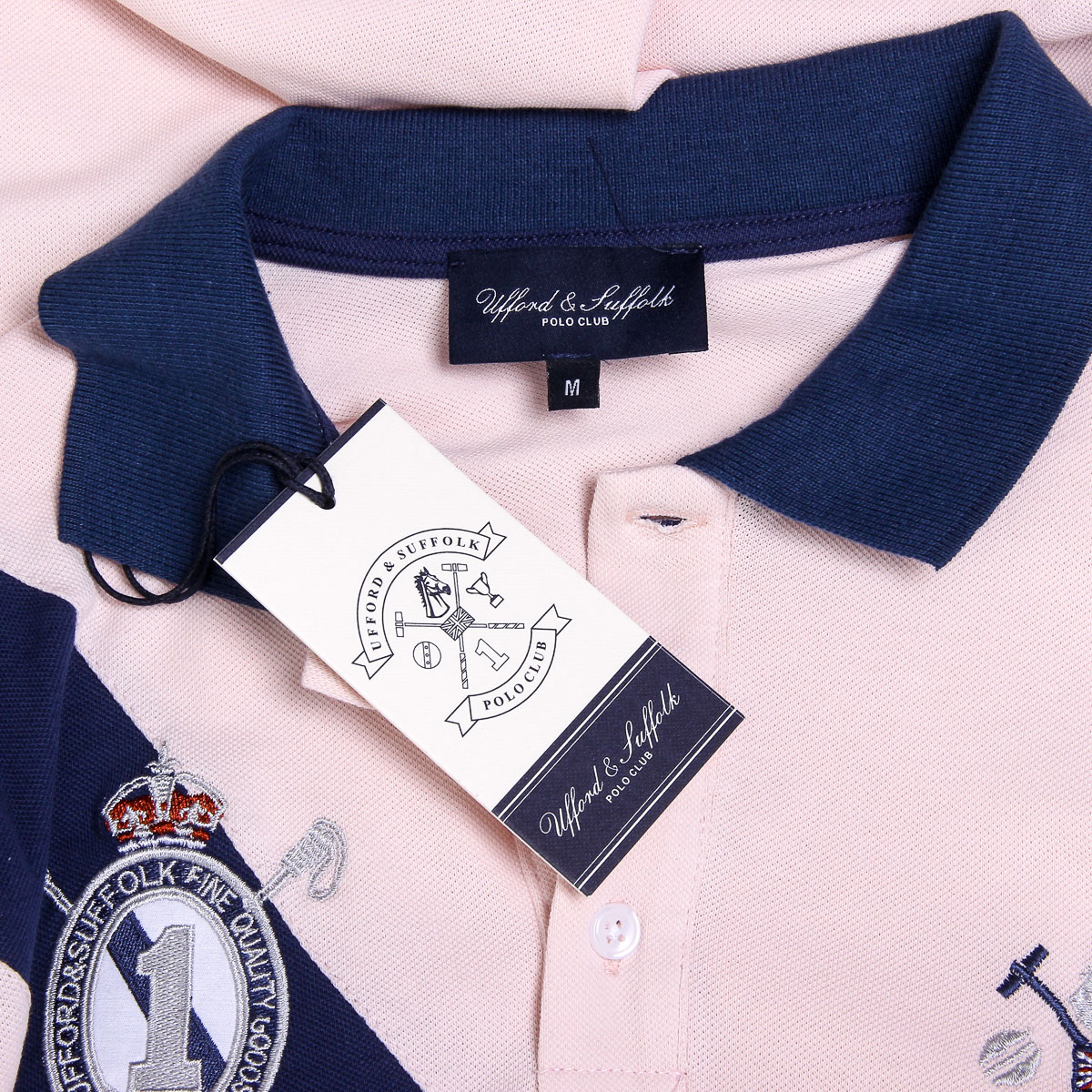 Polo Ufford & Suffolk Polo Club para hombre, manga corta, US004 ROSA