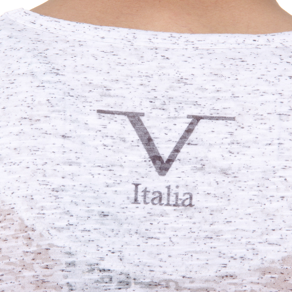 V 1969 Italia Mens T-shirt Short Sleeves V-Neck White DANIEL