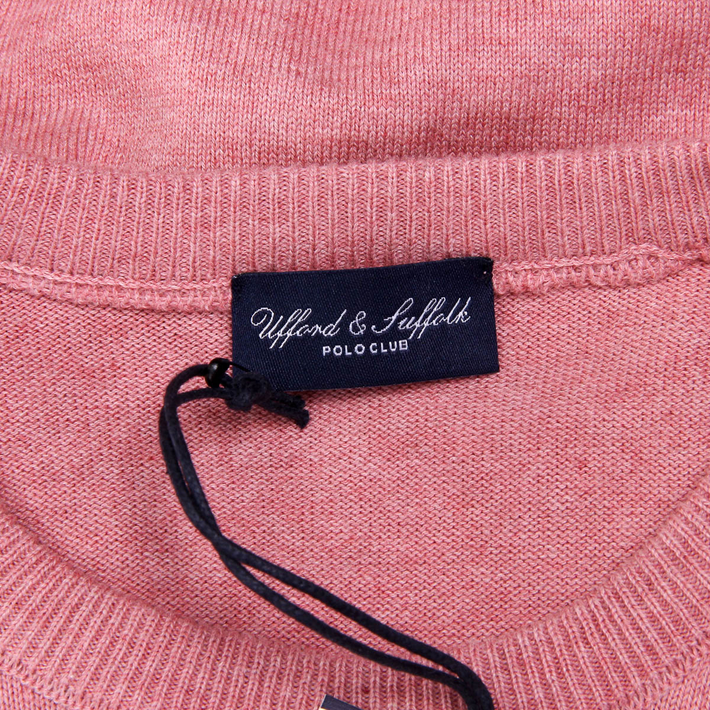 Suéter de hombre Ufford & Suffolk Polo Club de manga larga y cuello redondo PULLRUS100 ROSA