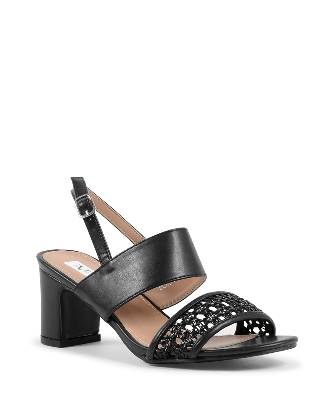 19V69 Italia Sandalia de tira trasera para mujer Negra V07 NEGRO