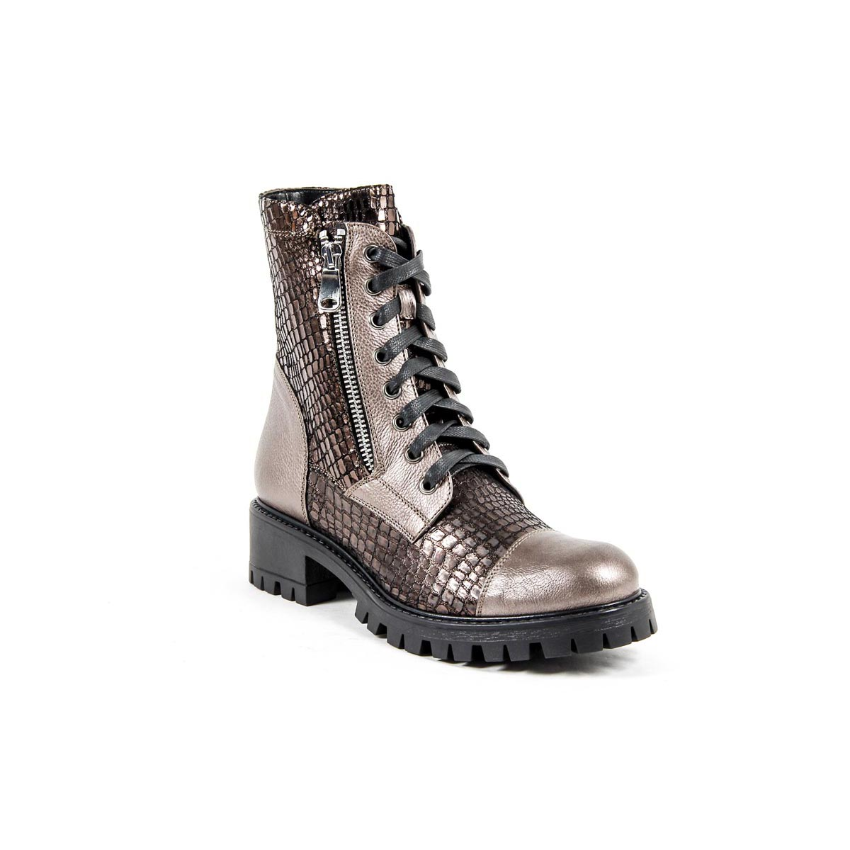 Bota corta Mujer V 1969 Italia B1476 VITELLO + PIETRA BRONZO