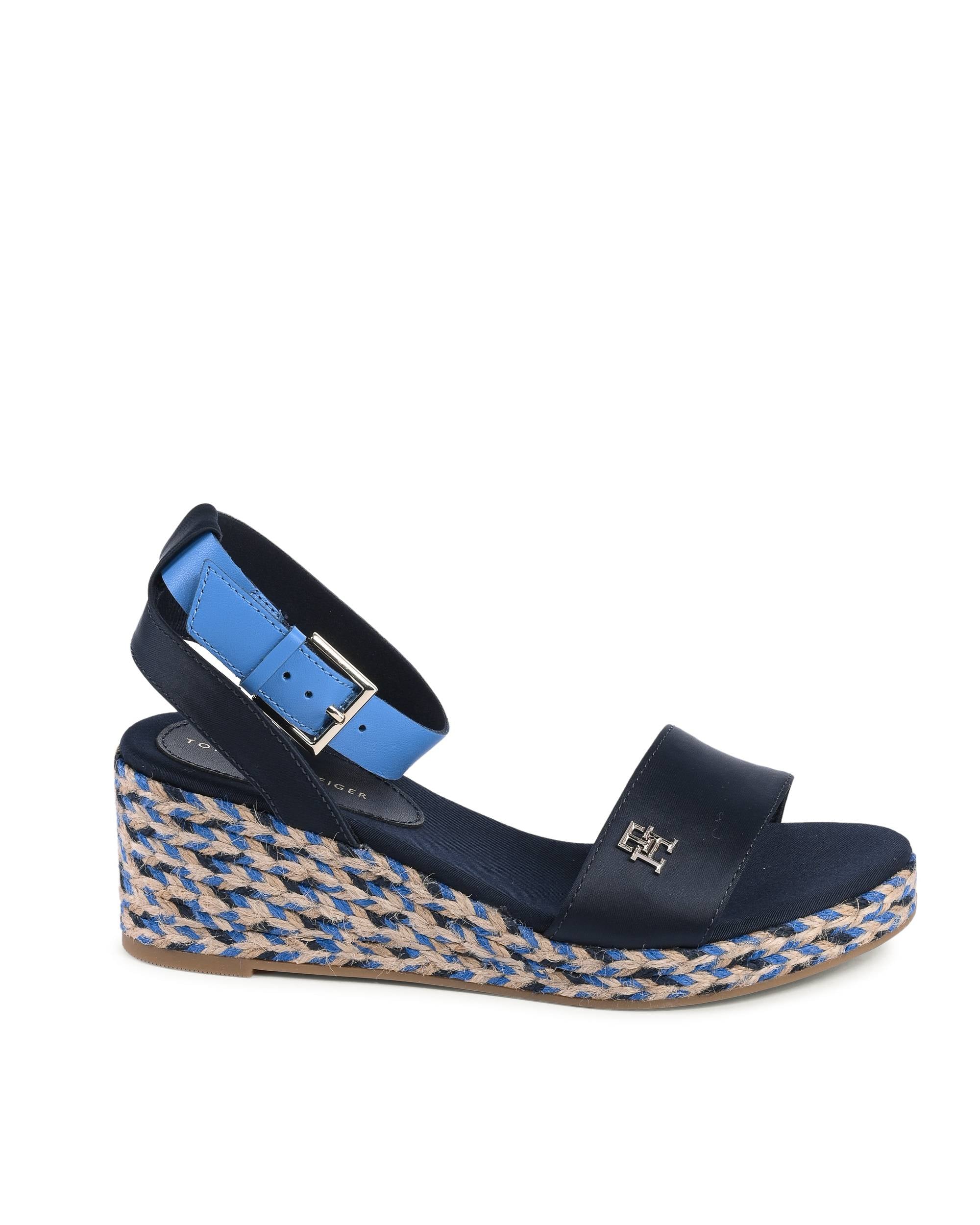 Tommy Hilfiger - Sandalias de cuña para mujer, color azul, FW0FW079130G3