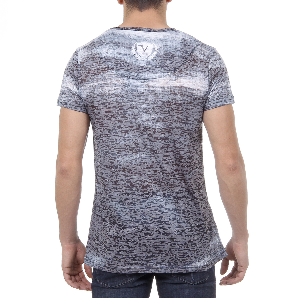 V 1969 Italia Mens T-shirt Short Sleeves Round Neck Black LOGAN
