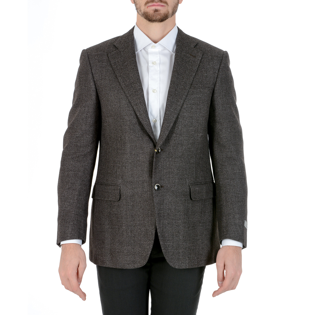 Chaqueta Canali para hombre de manga larga gris oscuro