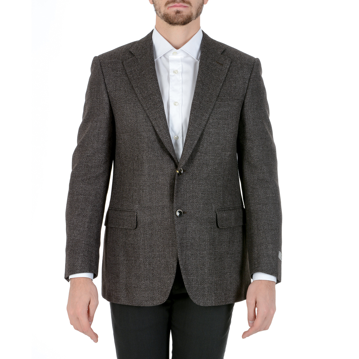 Chaqueta Canali para hombre de manga larga gris oscuro