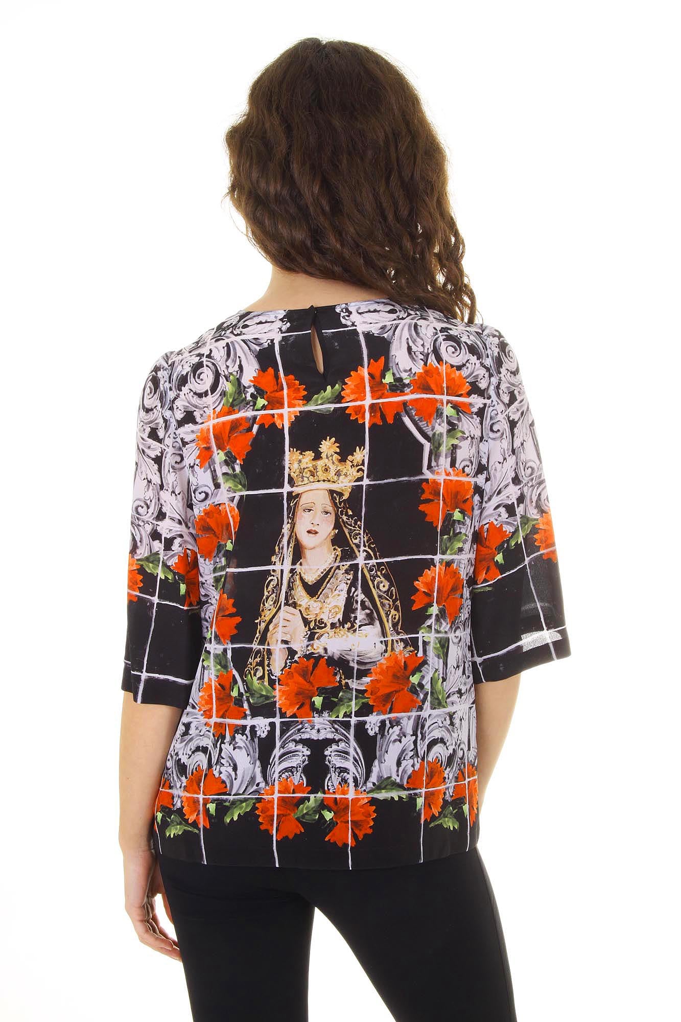 Top de manga corta para mujer Dolce & Gabbana F7Q09T FP15W X0800