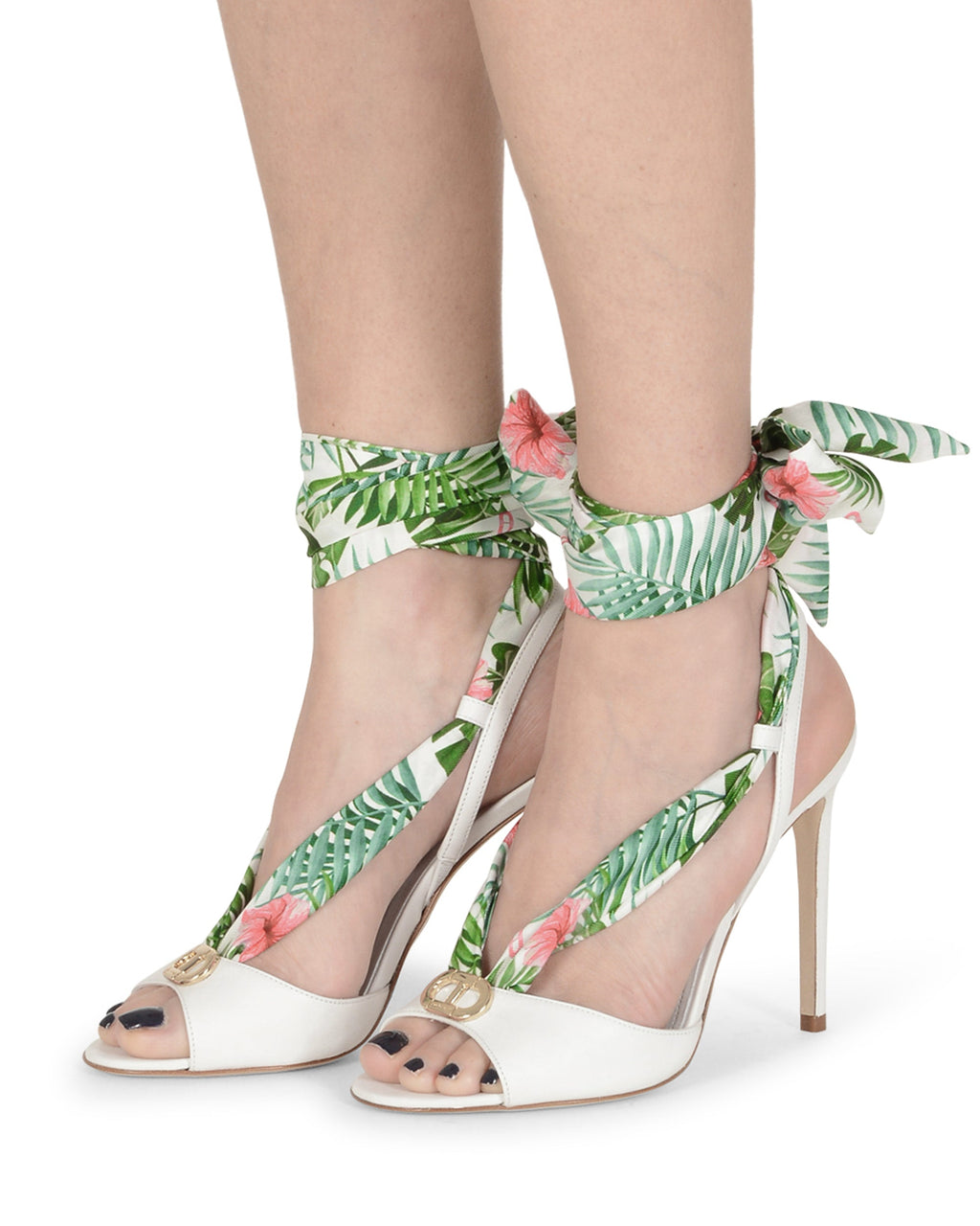Tacón estampado de seda Evelyn